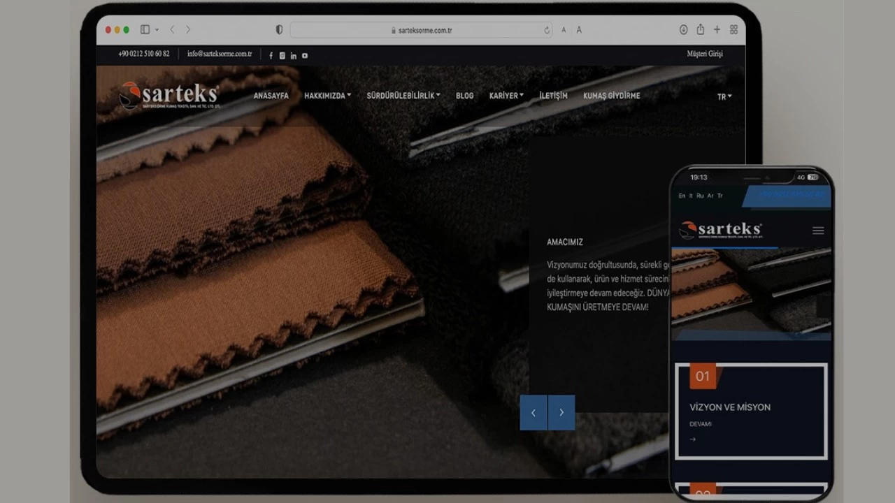 Sarteks -Sosyal Medya Yönetimi -Web Site Tasarımı -Grafik Hizmetleri -Ürün Katalog Çekimi